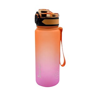 5 Adet * 500ml Tritan Motivasyonlu Su Matarası Çift Renk (turuncu - Pembe)