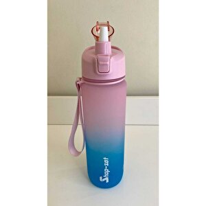1000 Ml Pipetli Ve Süzgeçli Tritan Motivasyonlu Su Matarası Çift Renk Softtouch