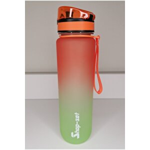 1000 Ml Tritan Motivasyonlu Su Matarası (turuncu - Neon Yeşi̇l) Rnva 1034239