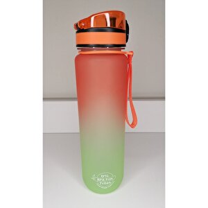 1000 Ml Tritan Motivasyonlu Su Matarası (turuncu - Neon Yeşi̇l) Rnva 1034239