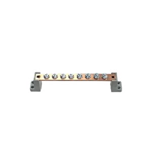 Faz Nötr Toprak Barası 20x4 mm Bakır 8 Civatalı Yanmaz Plastik Ayaklı Bakır Bara 250 Amper AC / DC 5-600 Volt