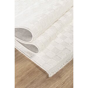 Mazza 7005 Krem Yumuşak Dokulu Modern Salon Mutfak Koridor Halısı Tozumaz Makine Halısı