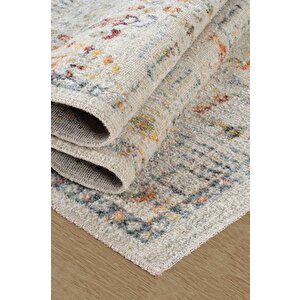 Antik 1112 Klasik Vintage Salon Halısı Bej Retro Mutfak Halısı Tozumaz İnce Makine Halısı 100x300 cm