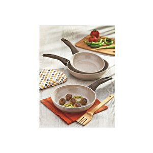 Gülsan Safran 3 Boy Kapaksız Granit Tava Seti 26-28-30cm