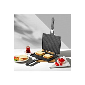 Siyah Lüks Alüminyum Döküm Küçük Tava Tost