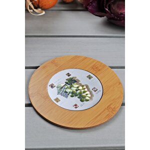 Fame Kitchen 3 Adet Bambu Yuvarlak Dekorlu Nihale