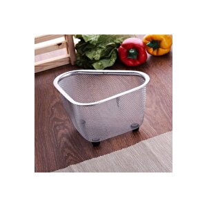 1. Kalite Paslanmaz Çelik Ayaklı Lavabo Çöp Süzgeci 18x13x10 Cm Fma894525