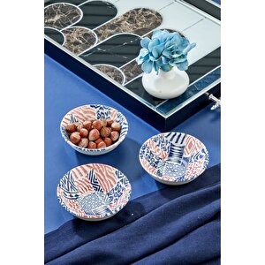Lüx 6'lı 9cm Mini Porselen Dijital Baskılı Sosluk Reçellik Seti