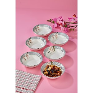 Büyük Boy 6 Lı 13 Cm Porselen Servis Sunum Ikramlık Çerezlik Kase