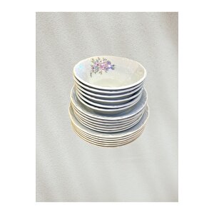 Porselen 12'li Müge 20 Cm Çukur Tabak Prl012