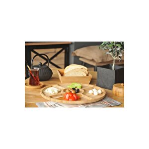 9100 M Carina Tek Parça Bambu 28x3 Cm 5 Bölmeli Dönebilen Servis Tabağı