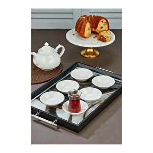 Ckr4144 Porselen Beyaz Çay Tabağı 6 Lı