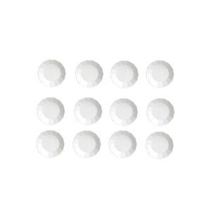 Porselen Sade Beyaz Çay Tabağı 12cm 12'li Geniş Taban