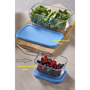 6 Adet  530743 Orta Büyük Kapaklı Snowbox Saklama Kabı Takımı 830cc