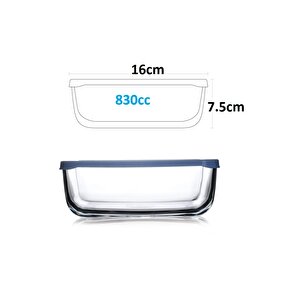 6 Adet  530743 Orta Büyük Kapaklı Snowbox Saklama Kabı Takımı 830cc