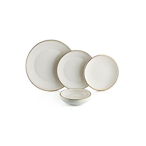 Collection 111112-gold Kenarlı 24 Parça Porselen Yemek Takımı