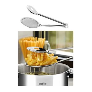 Çelik Maşa 5 Li Servis Sunum Maşa Seti -(süzgeçli Kızartma , Izgara, Servis ,pasta ,makarna Maşa )