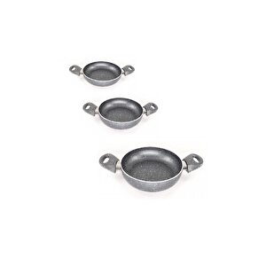 Granit Kapaksız 3 Boy Sahan Seti 20-22-24cm