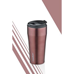 0,40 Ml Çift Kat Paslanmaz Çelik Termos ( Çay Kahve Piknik Kamp Outdoor Ofis Otel Kafe Okul )-bordo