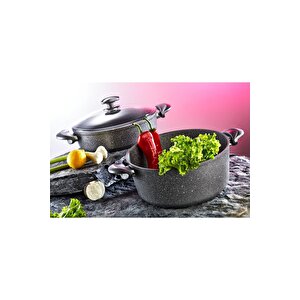 3002 9 Parça Mayfair Club Bio Granit Tencere Takımı Gri
