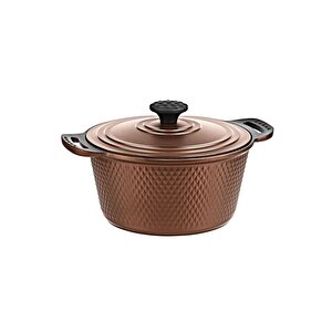 Trıana - 3536 - 7 Parça Biogranit, Döküm, Tencere , Tava, Çeyiz Seti - Bronz Renk