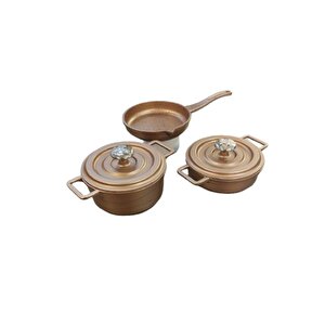 Jr.mini Döküm 5 Parça Tencere Tava Seti 14cm