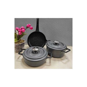 Jr.mini Döküm 5 Parça Tencere Tava Seti 14cm