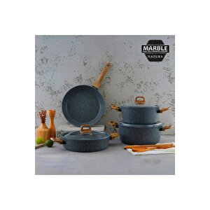 Marble Natura 7 Parça Granit Tencere Seti