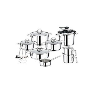 18 Parça Silindir Set Ezme Çelik Kulp 1087 Sade