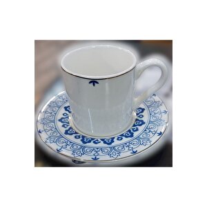 Collection 11116 Mavi Star 6 Kişilik Kahve Fincan Takımı