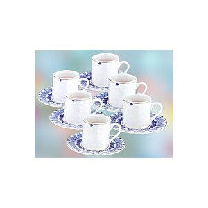 Collection 11116 Mavi Star 6 Kişilik Kahve Fincan Takımı