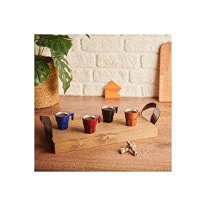 Casablanca 4'lü Metalik Espresso Fincan Seti - 70 Ml