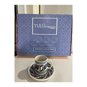 Tulu Semazen Dk1006 Topkapı 6 Kişilik Porselen Kahve Fincan Takımı
