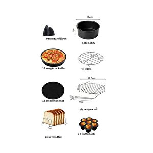 Airfryer Pişirme Aparatları Fritöz Pişirme Aksesuar Seti 11 Parça