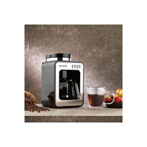 Barista Öğütücülü Filtre Kahve Makinesi-siyah