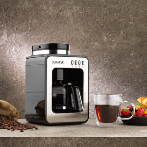 Barista Öğütücülü Filtre Kahve Makinesi-siyah