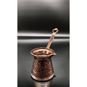 Ayvalı Desenli Döküm Cezve 4lü Set Bakır