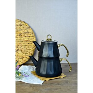 Paçi Kitchenware Metal Saplı Granit Çaydanlık Takımı