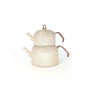 8250 Andiamo - (l) Boy -  4 Parça - Bio Granit, Sağlıklı Pfoa, Ptfe Free Çaydanlık Seti Kum Beji