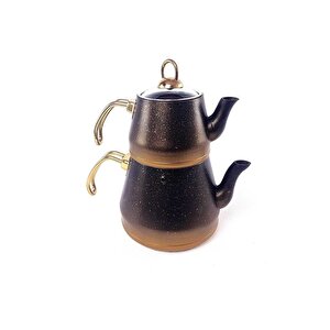 4pcs Granit Xl Boy Çaydanlık Cam Kapak