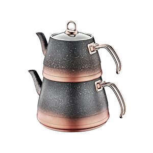 4pcs Granit Xl Boy Çaydanlık Cam Kapak