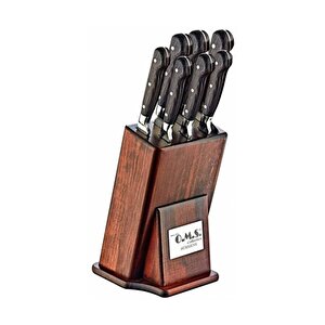 OMS Art-6160 8 Parça Ahşap Standlı Sürmene Bıçak Seti