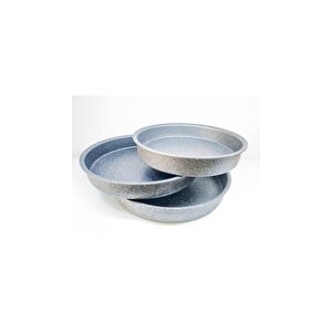 3 Parça Granit Tepsi Seti Gri 3086