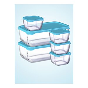 Mavi 6 Parça Snowbox Saklama Kabı Takımı 2 Büyük + 4 Küçük Pb2x53743m-4x53223m