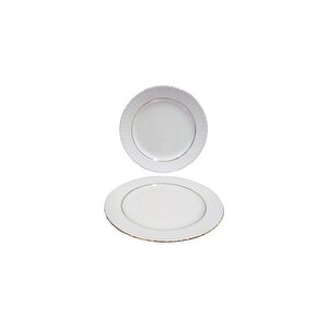 Sedef 25cm Düz Tabak Yaldızlı 6 Adet