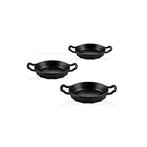 3725 Dodeca Döküm 3lü Kapaksız Bio Granit Sahan Seti 18-20-22cm Siyah