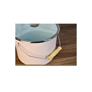 Paçi 20cm Pembe 5.25 Lt Emaye Bakraç Yoğurt Tenceresi