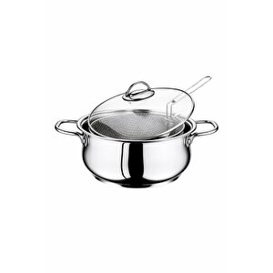 Çelik Metal Saplı Fritöz Tencere 24x14cm 400724krm