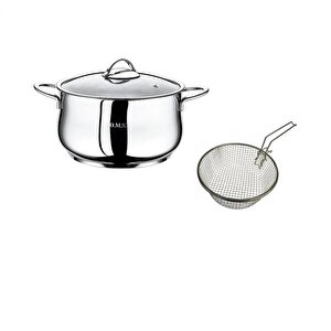 Çelik Metal Saplı Fritöz Tencere 24x14cm 400724krm