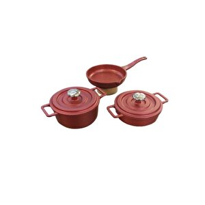 Jr.mini Döküm 5 Parça Tencere Tava Seti 14cm
